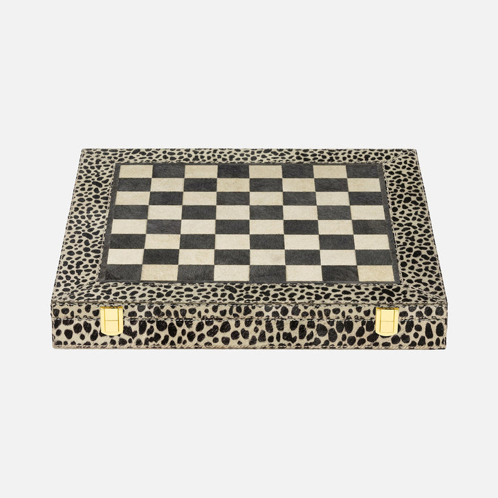 Bailey, Cheetah Print, Chess Game Set, Hair-On-Hide