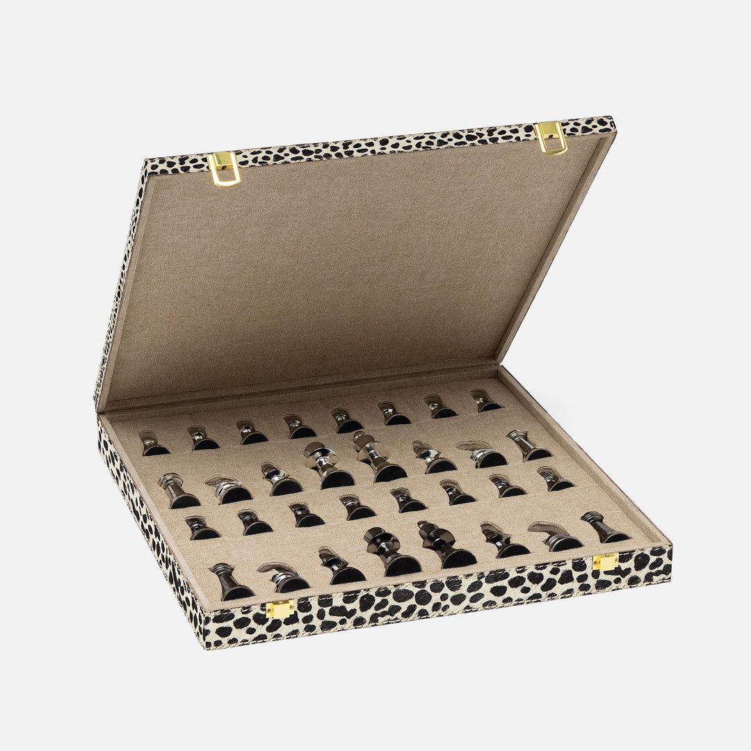 Bailey, Cheetah Print, Chess Game Set, Hair-On-Hide