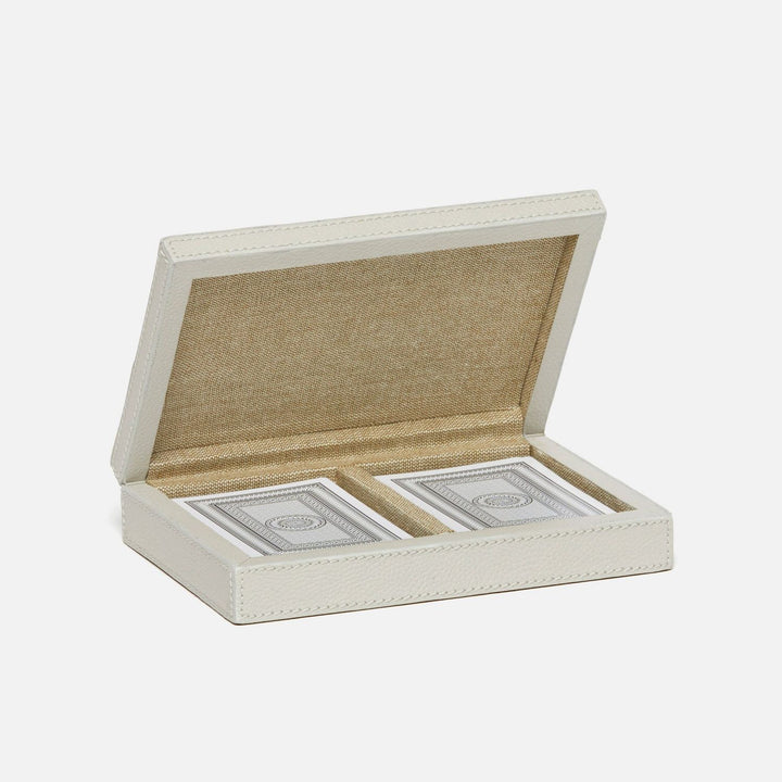 Lecco, Light Gray, Card Box, Full-Grain Leather