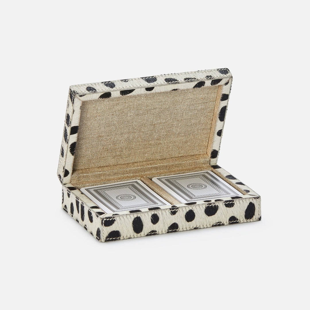 Lesten, Dalmatian Print, Card Box, Hair-On Hide, M/2
