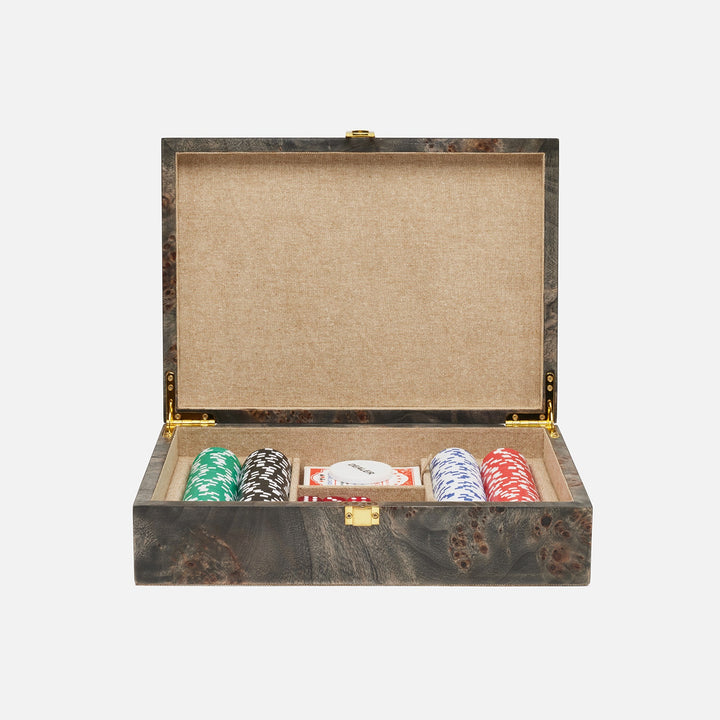 Windsor, Ash Gray, Poker Game Set, Mappa Burl