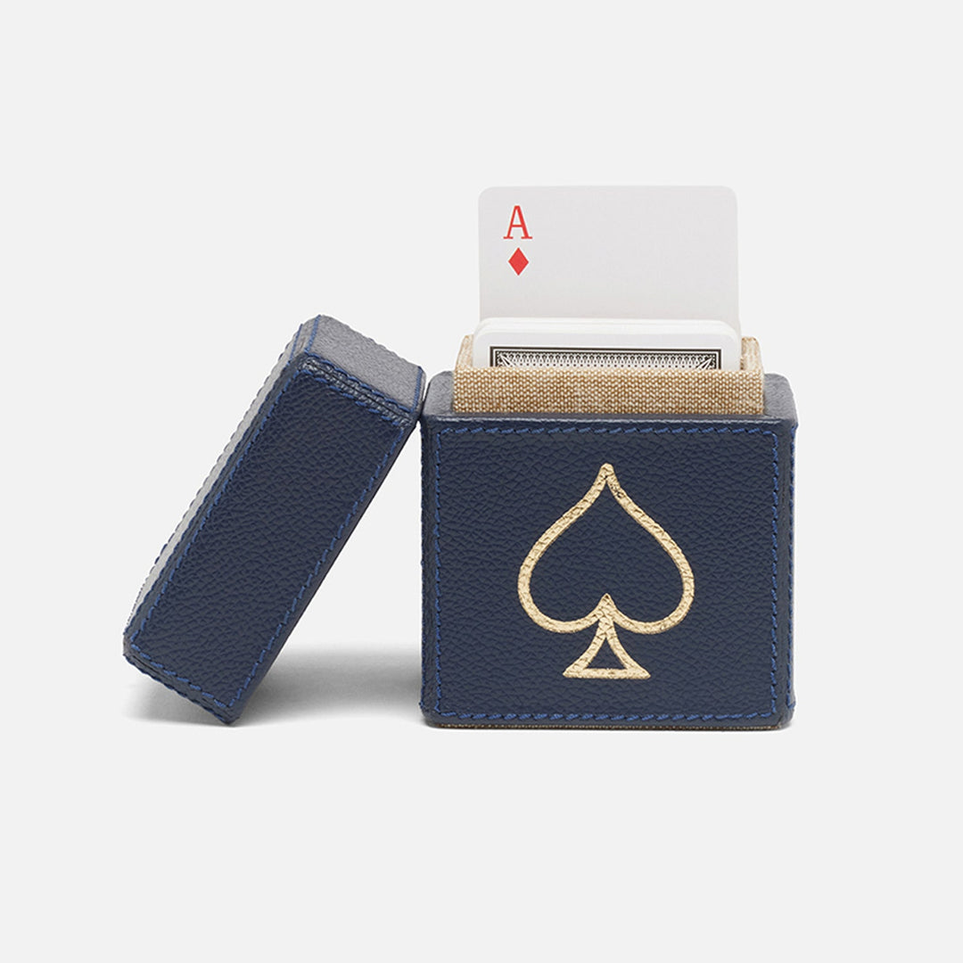 Aira, Dark Navy, Card Box Set, Standard, Full-Grain Leather, Pack/2