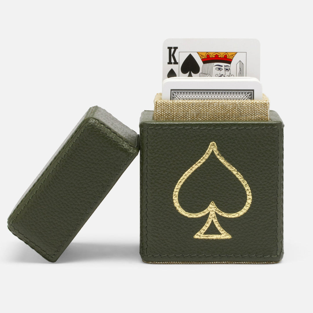 Aira, Forest Green, Card Box Set, Standard, Full-Grain Leather, Pack/2