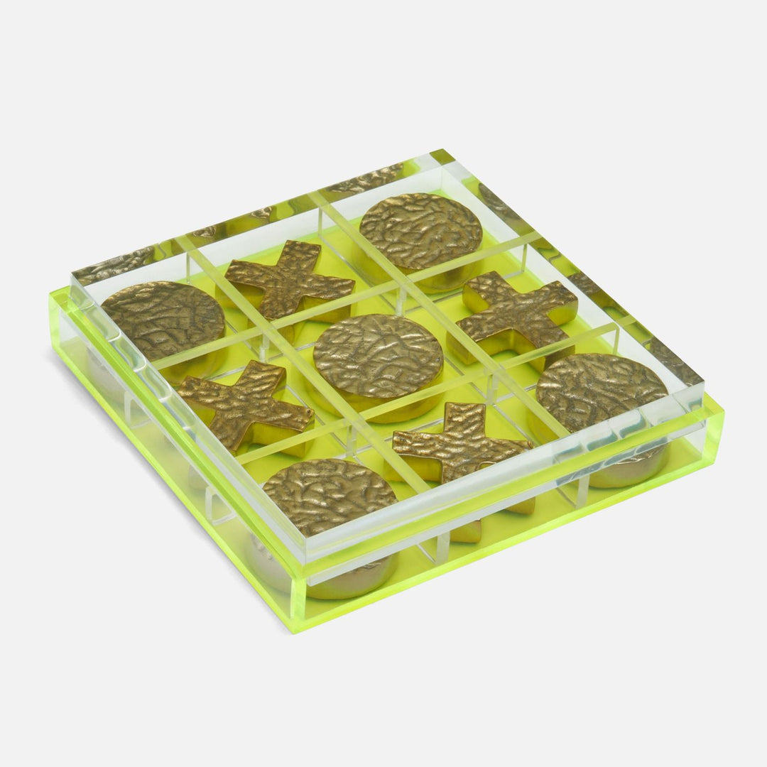 Alzey, Clear/Chartreuse, Tic Tac Toe Set, Acrylic