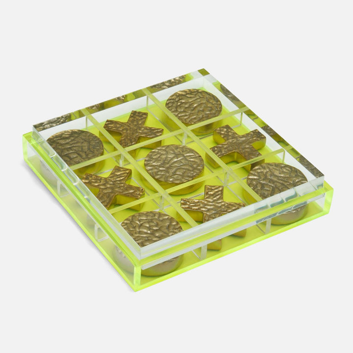 Alzey, Clear/Chartreuse, Tic Tac Toe Set, Acrylic