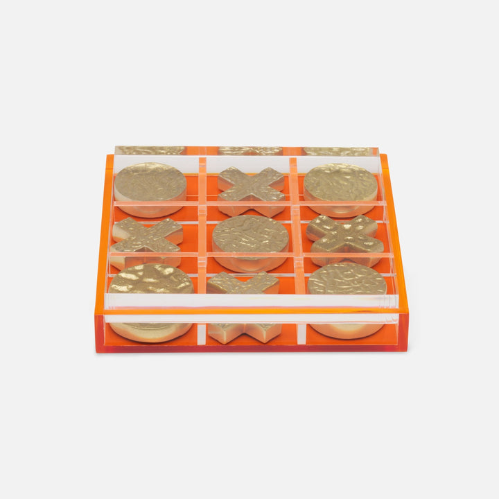 Alzey, Clear/Tangerine, Tic Tac Toe Set, Acrylic