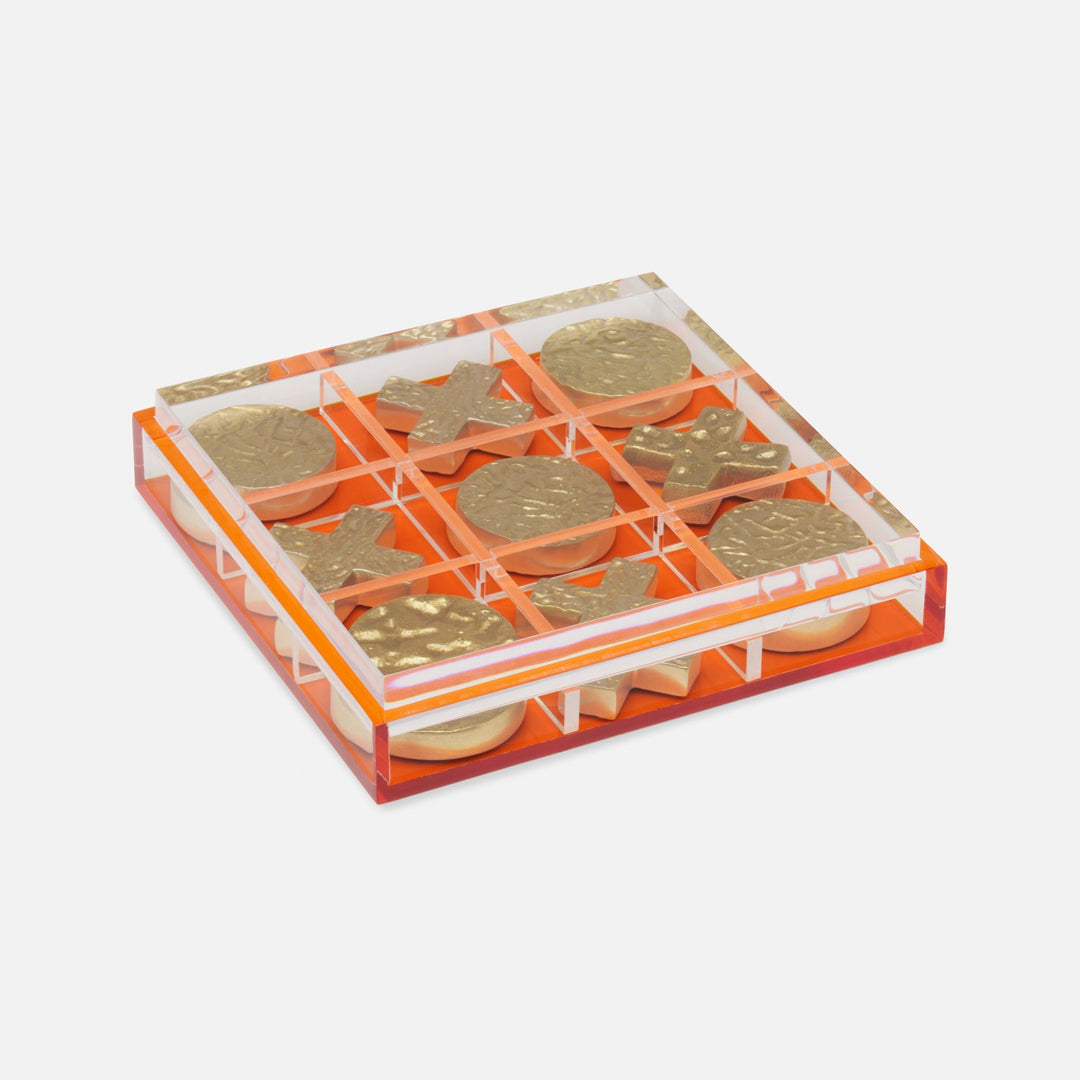 Alzey, Clear/Tangerine, Tic Tac Toe Set, Acrylic