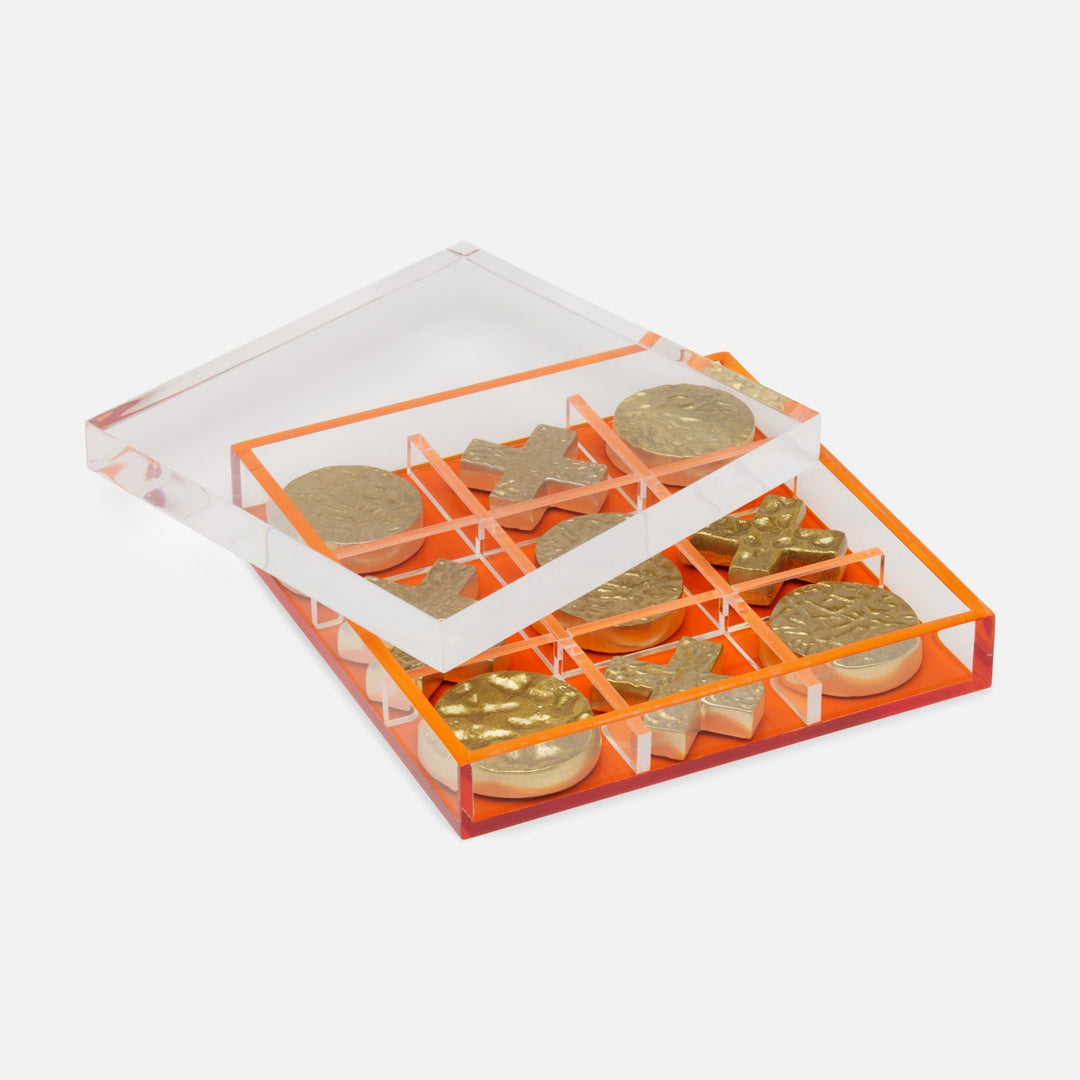 Alzey, Clear/Tangerine, Tic Tac Toe Set, Acrylic