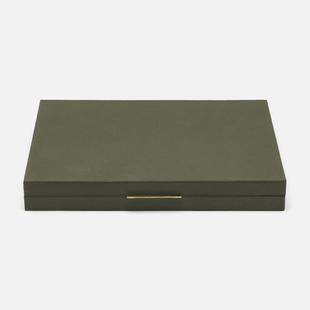 Sebina, Forest Green, Backgammon, Full-Grain Leather, Large