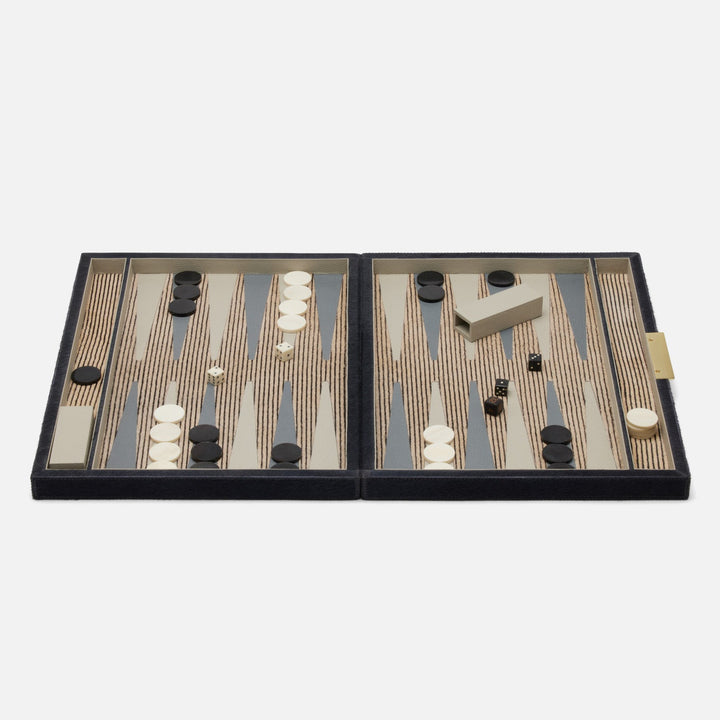 Castelo, Midnight, Backgammon, Game Set, Large, Hair-On-Hide