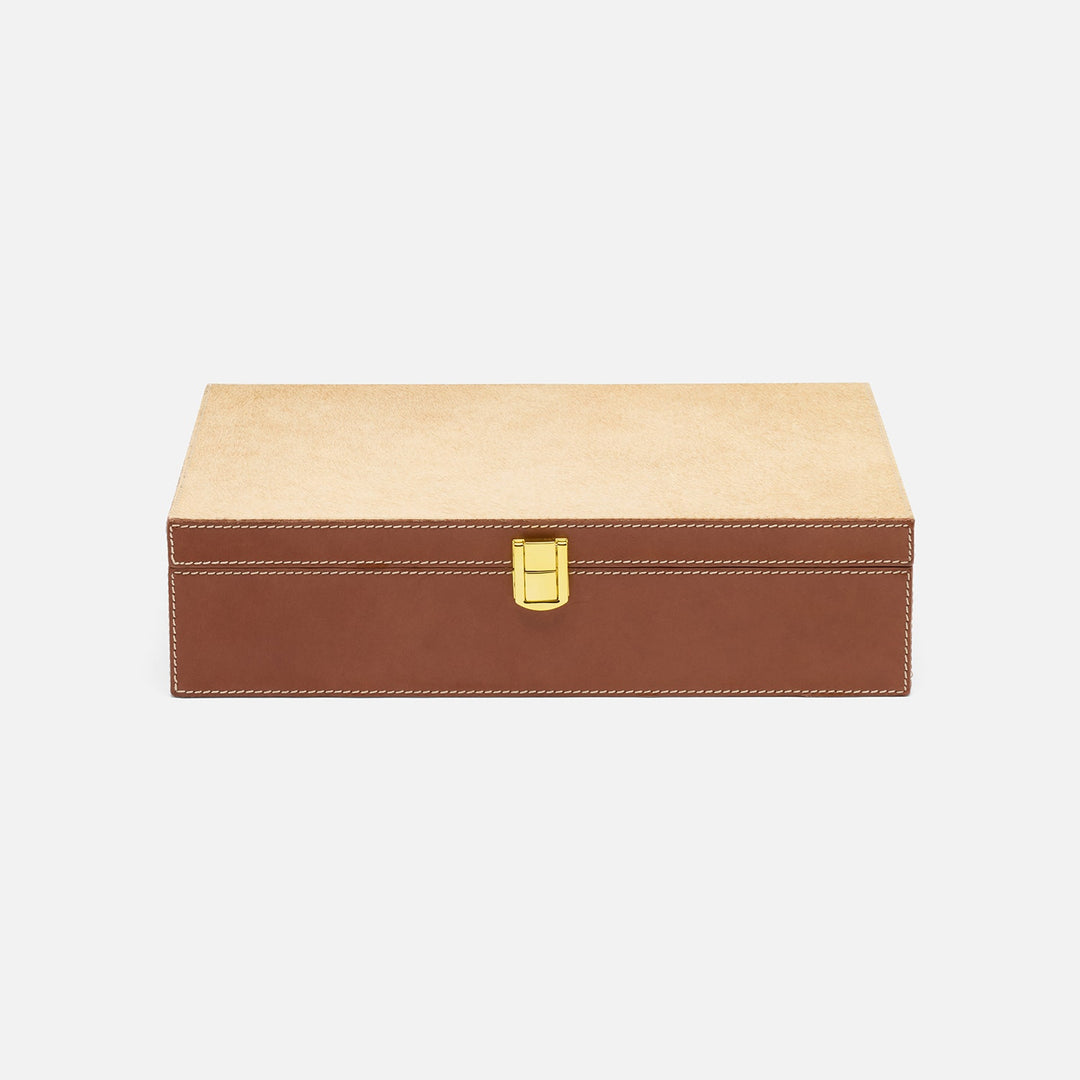 Grantham, Beige/Aged Camel, Poker Game Set, Hair-On-Hide/Full-Grain Leather