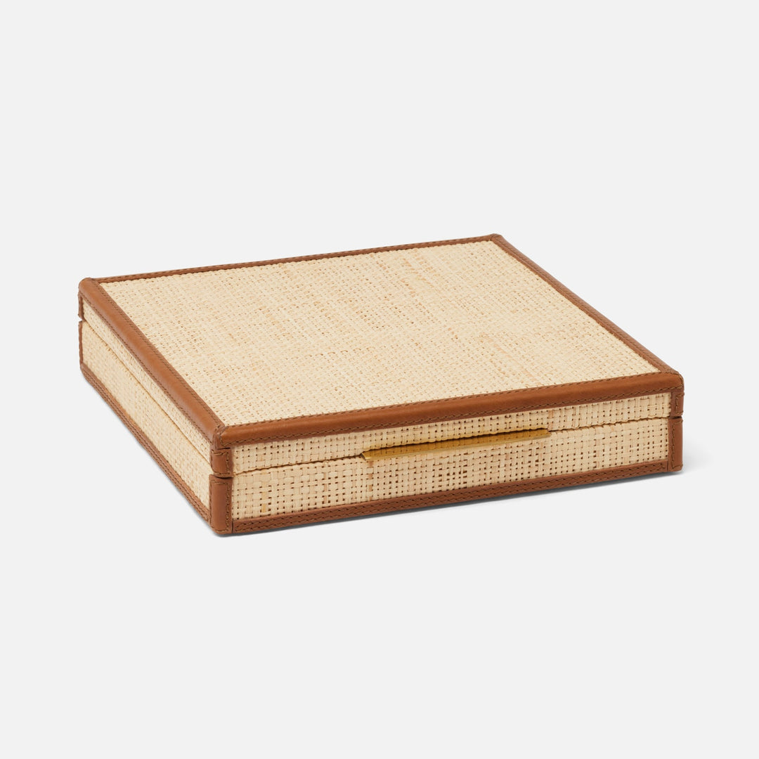 Hanford, Natural/Saddle, Tic Tac Toe, Raffia/Leather