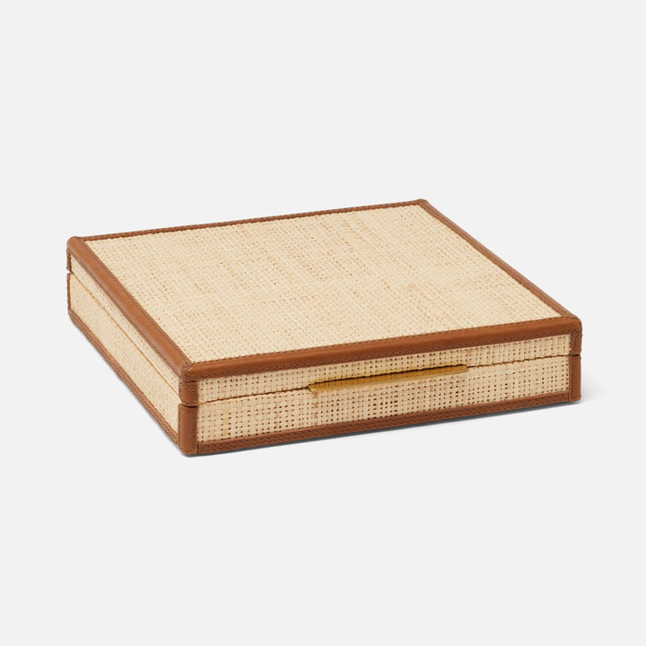 Hanford, Natural/Saddle, Tic Tac Toe, Raffia/Leather