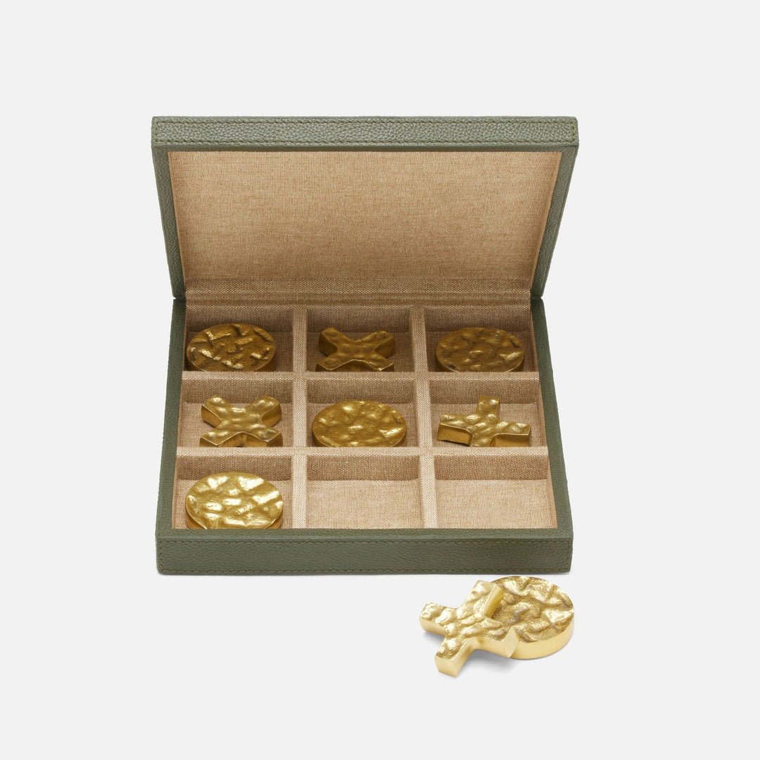 Lecco, Forest, Tic Tac Toe, Full-Grain Leather