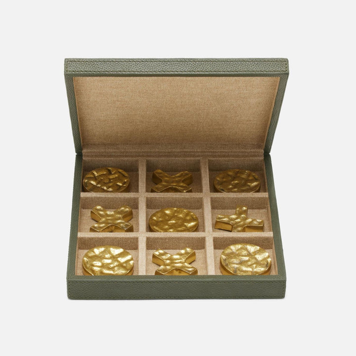 Lecco, Forest, Tic Tac Toe, Full-Grain Leather