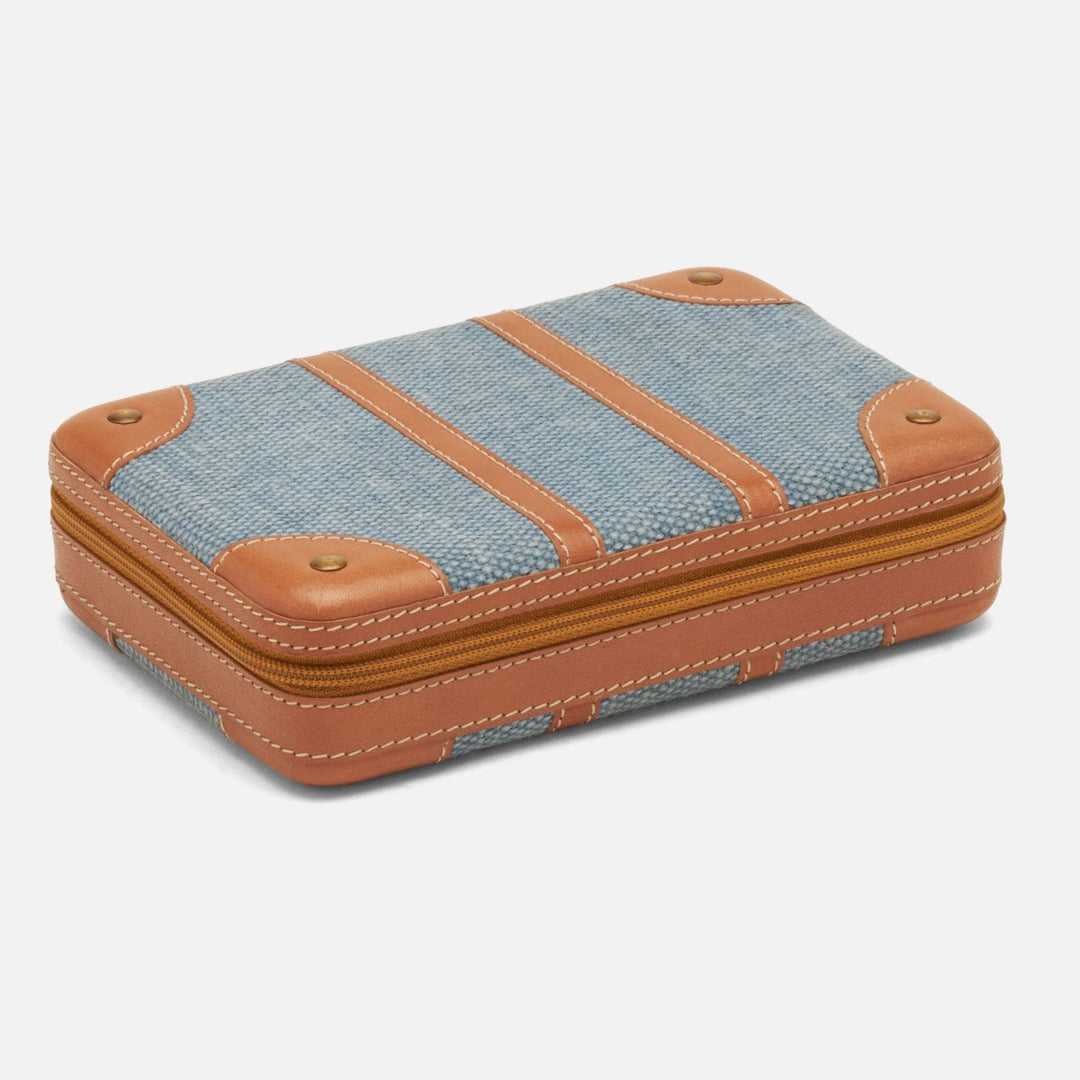 Marlow, Light Blue/Aged Camel, Card Box, Cotton Jute/Full Grain Leather, M/2