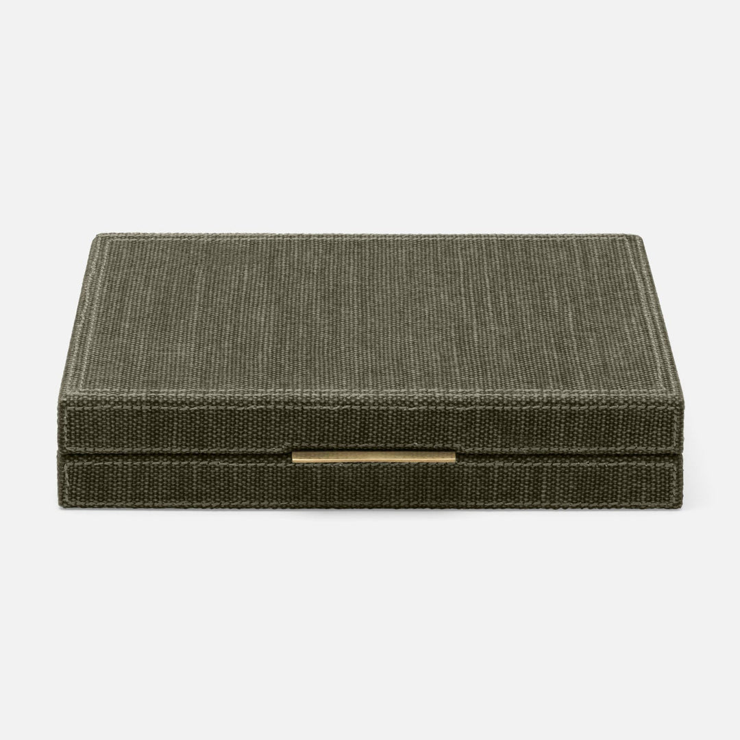 Preston, Dark Green, Backgammon Game Set, Large, Cotton Jute