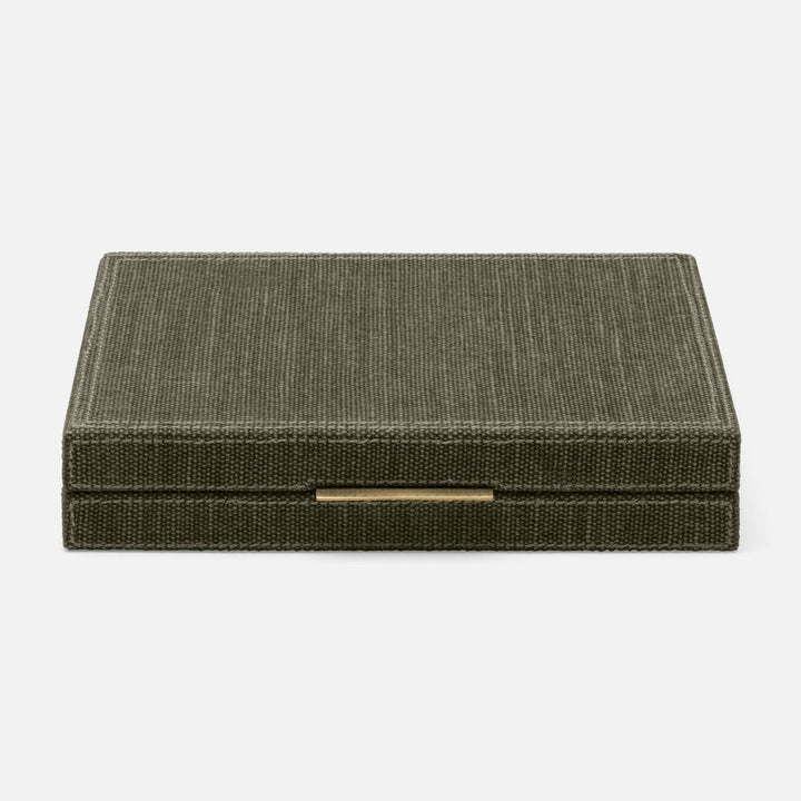Preston, Dark Green, Backgammon Game Set, Large, Cotton Jute