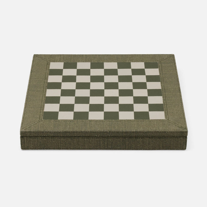 Preston, Dark Green, Chess Game Set, Cotton Jute
