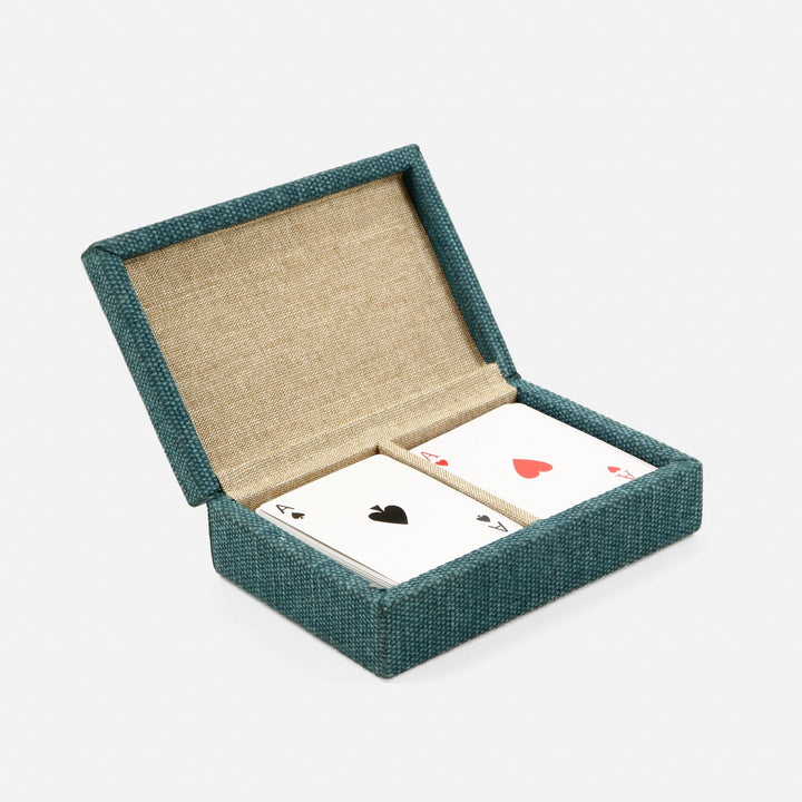 Preston, Dark Teal, Card Box, Cotton Jute