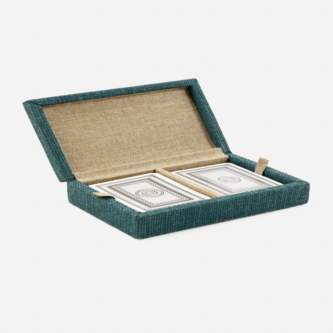 Preston, Dark Teal, Card Box, Xlarge, Cotton Jute