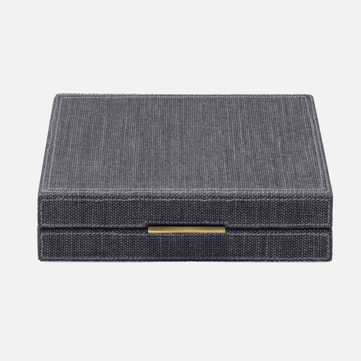 Preston, Slate Blue, Backgammon Game Set, Large, Cotton Jute