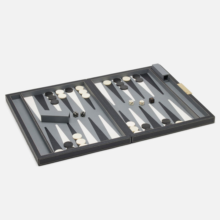 Sebina, Black, Large, Backgammon, Full-Grain Leather