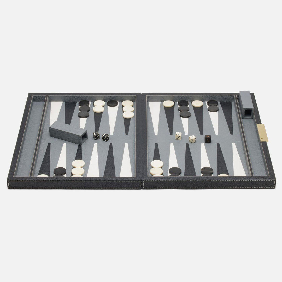 Sebina, Black, Large, Backgammon, Full-Grain Leather