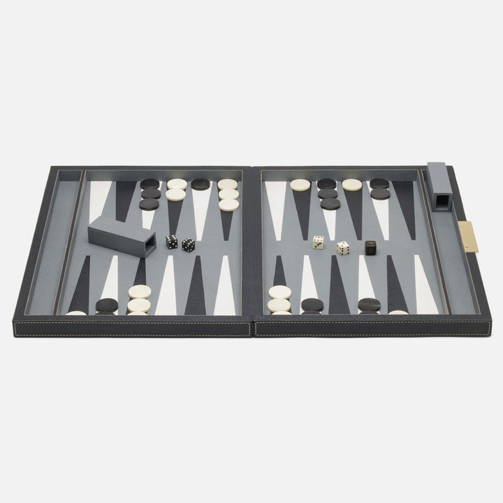 Sebina, Black, Large, Backgammon, Full-Grain Leather