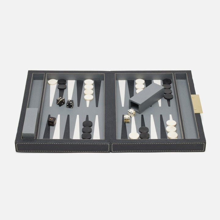 Sebina, Black, Small, Backgammon, Full-Grain Leather
