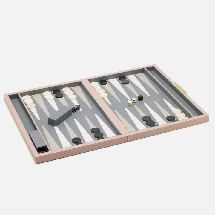 Sebina, Dusty Rose, Large Backgammon, Full-Grain Leather