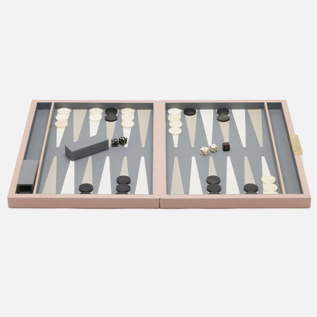 Sebina, Dusty Rose, Large Backgammon, Full-Grain Leather