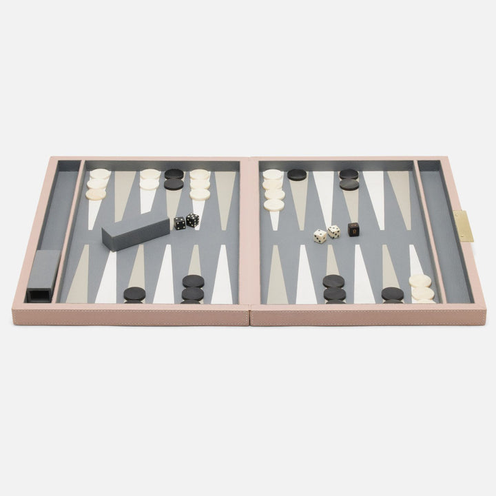 Sebina, Dusty Rose, Large Backgammon, Full-Grain Leather