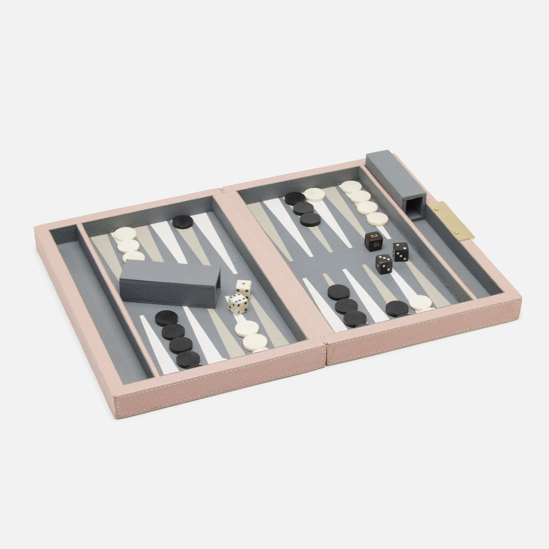 Sebina, Dusty Rose, Small Backgammon, Full-Grain Leather