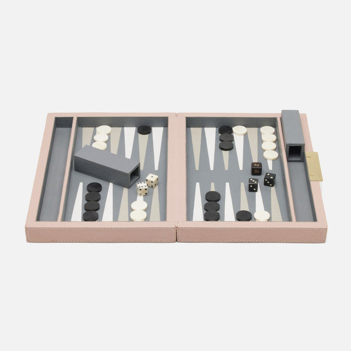 Sebina, Dusty Rose, Small Backgammon, Full-Grain Leather