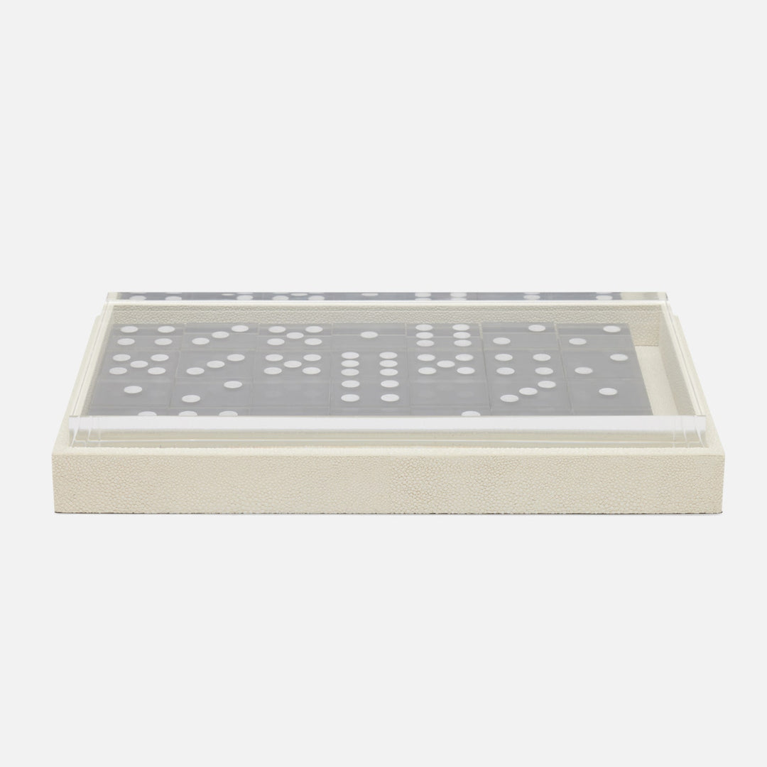 Treviso, Blanc Br, Domino Box Set, Oversized, Realistic Faux Shagreen