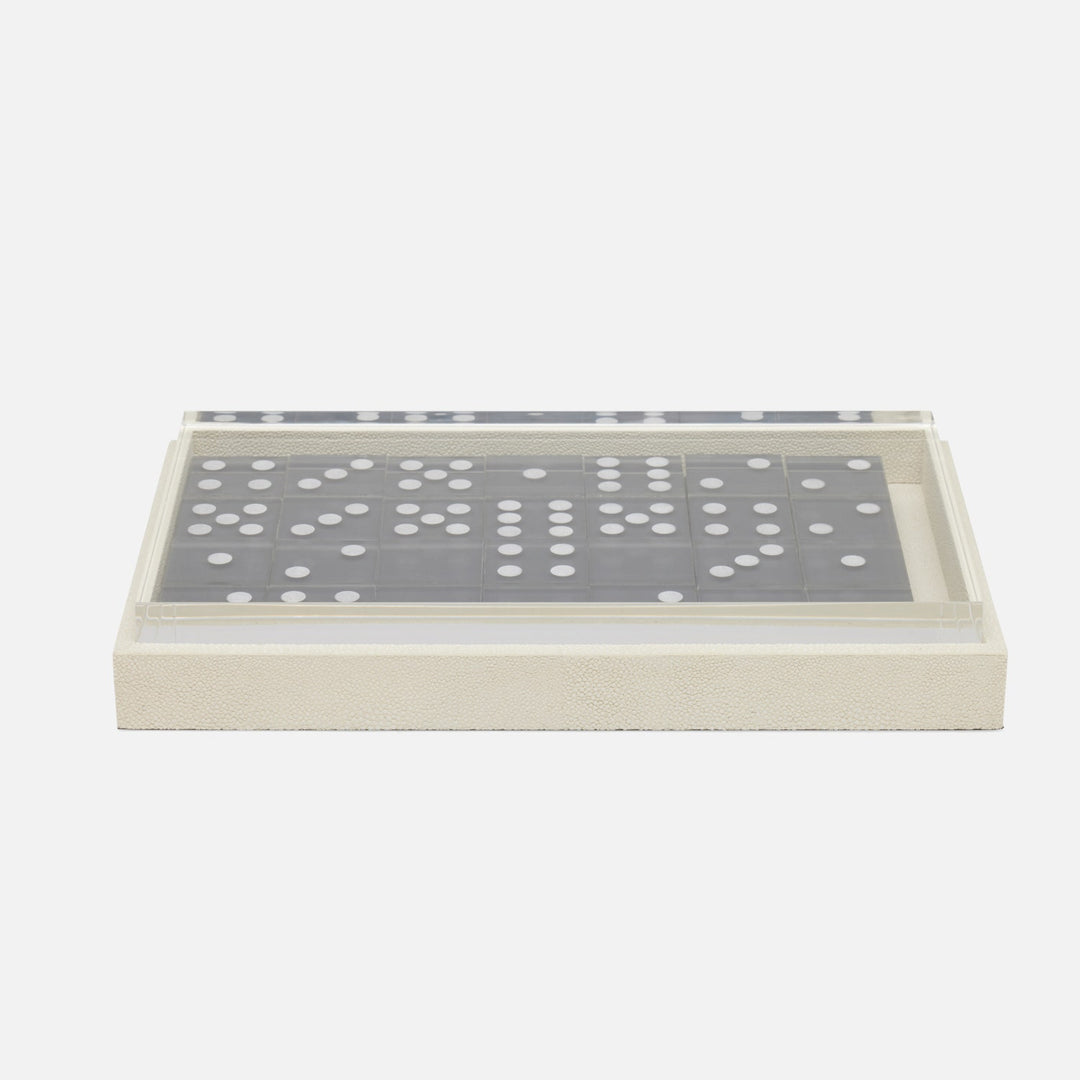 Treviso, Blanc Br, Domino Box Set, Oversized, Realistic Faux Shagreen