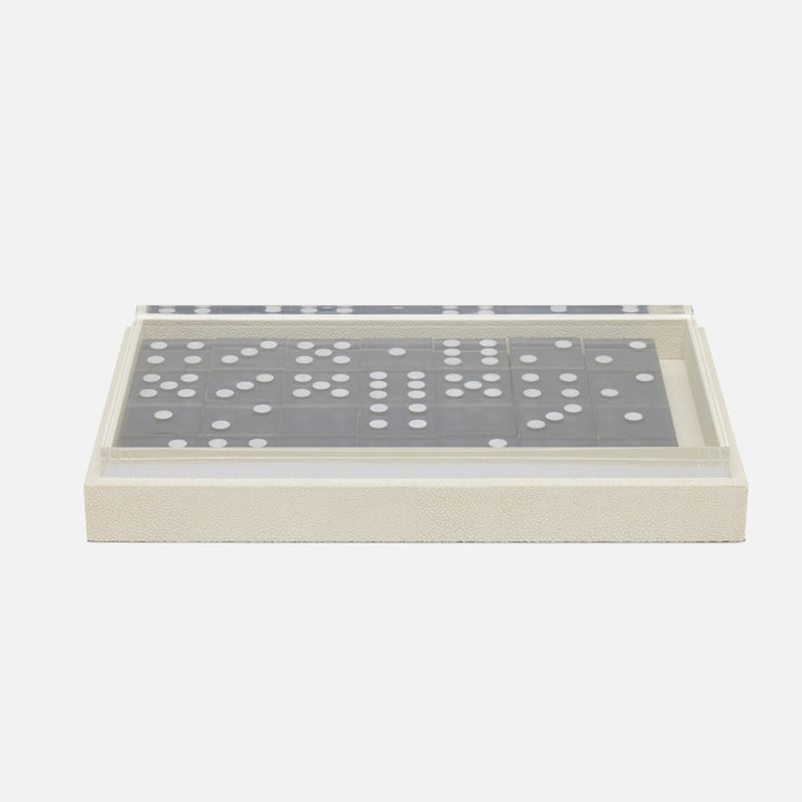 Treviso, Blanc Br, Domino Box Set, Oversized, Realistic Faux Shagreen