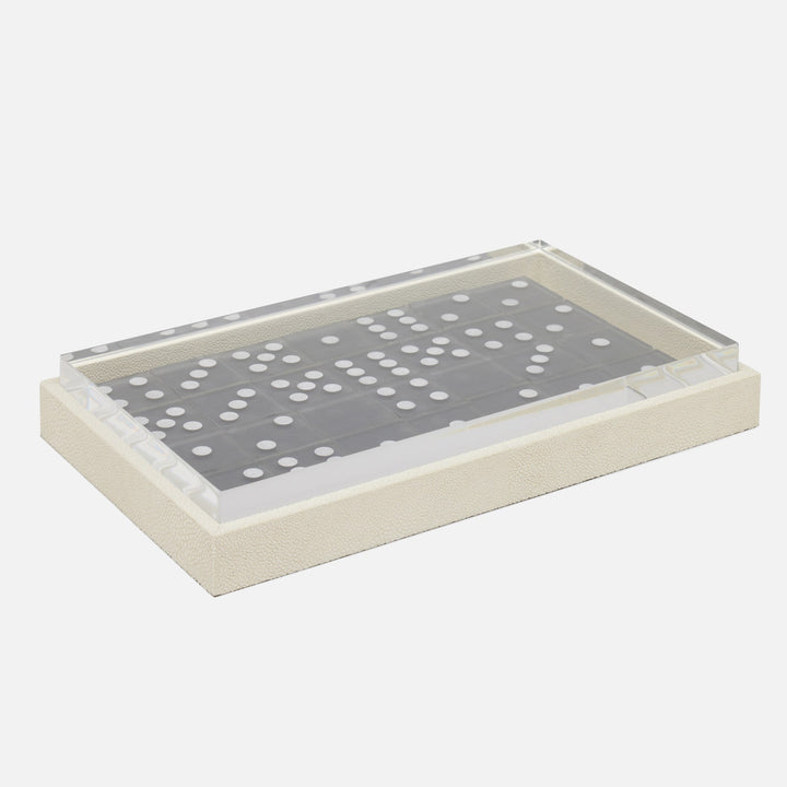 Treviso, Blanc Br, Domino Box Set, Oversized, Realistic Faux Shagreen