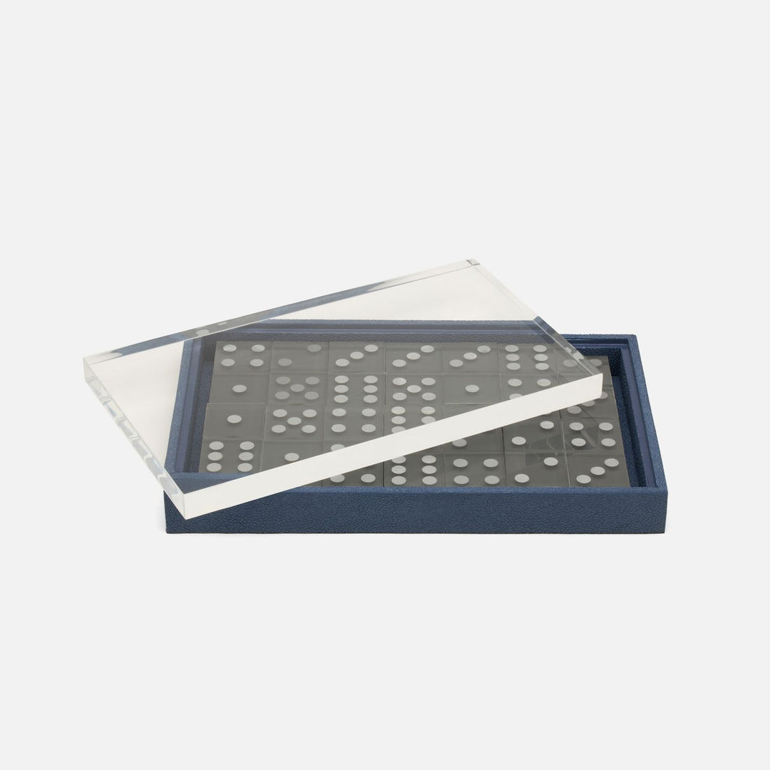 Treviso, Navy, Domino Box Set, Oversized, Realistic Faux Shagreen