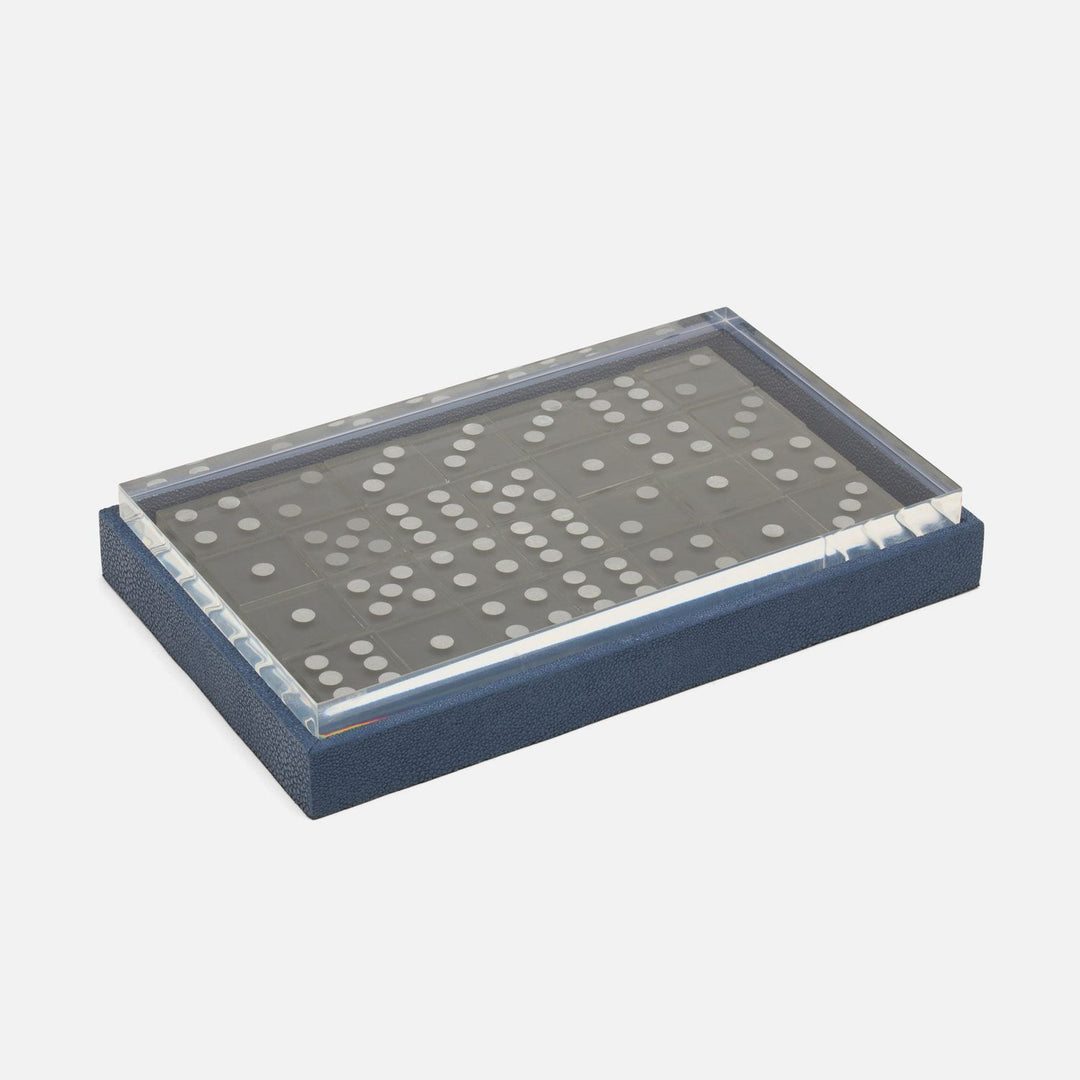 Treviso, Navy, Domino Box Set, Oversized, Realistic Faux Shagreen