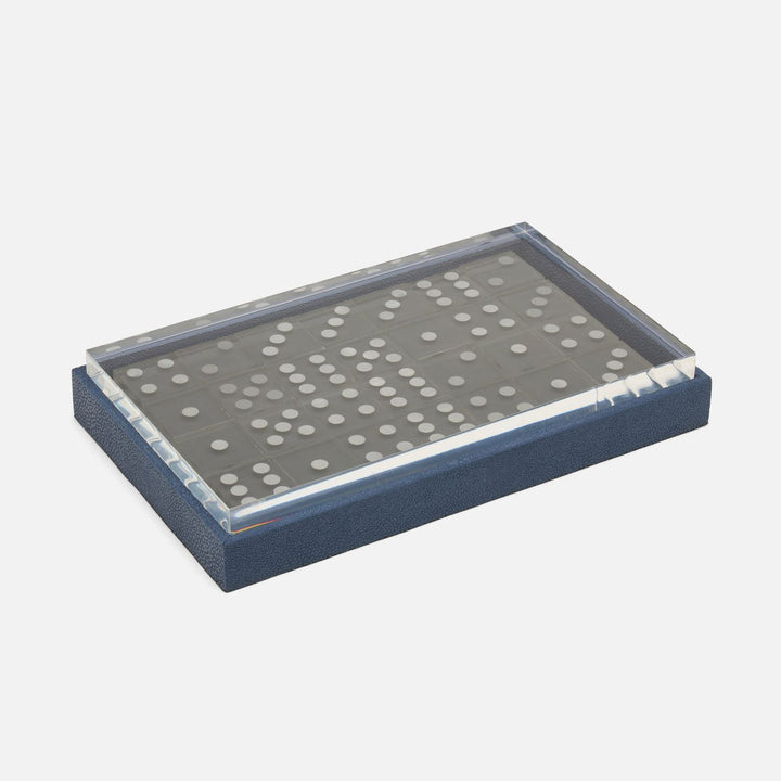 Treviso, Navy, Domino Box Set, Oversized, Realistic Faux Shagreen