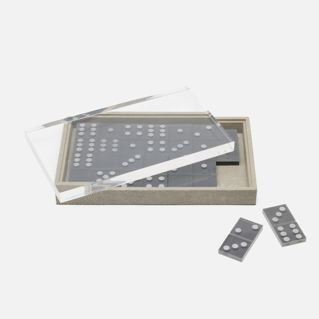 Treviso, Sand, Domino Box Set, Oversized, Realistic Faux Shagreen