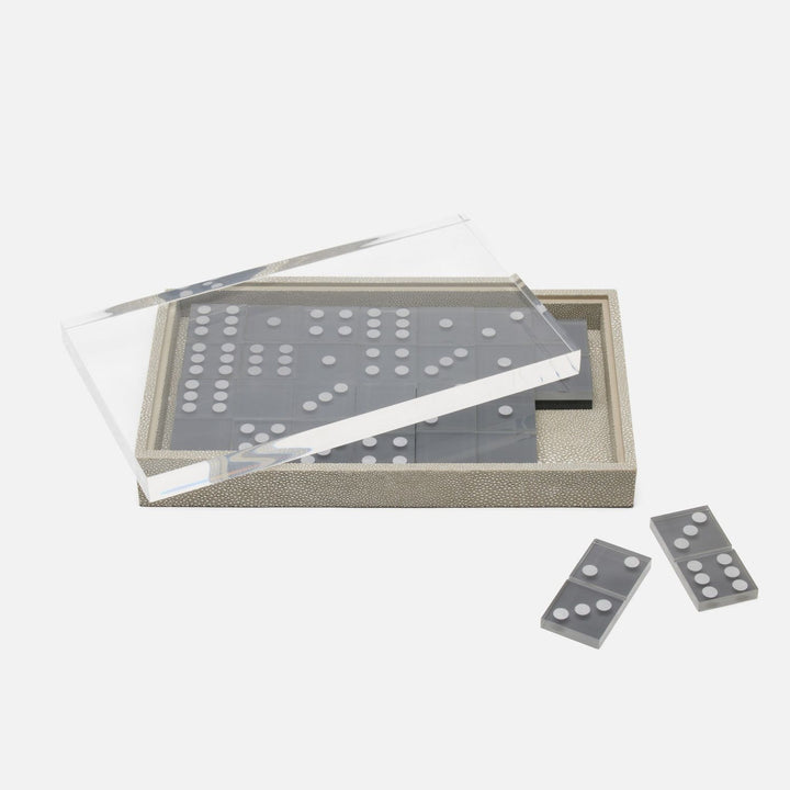 Treviso, Sand, Domino Box Set, Oversized, Realistic Faux Shagreen