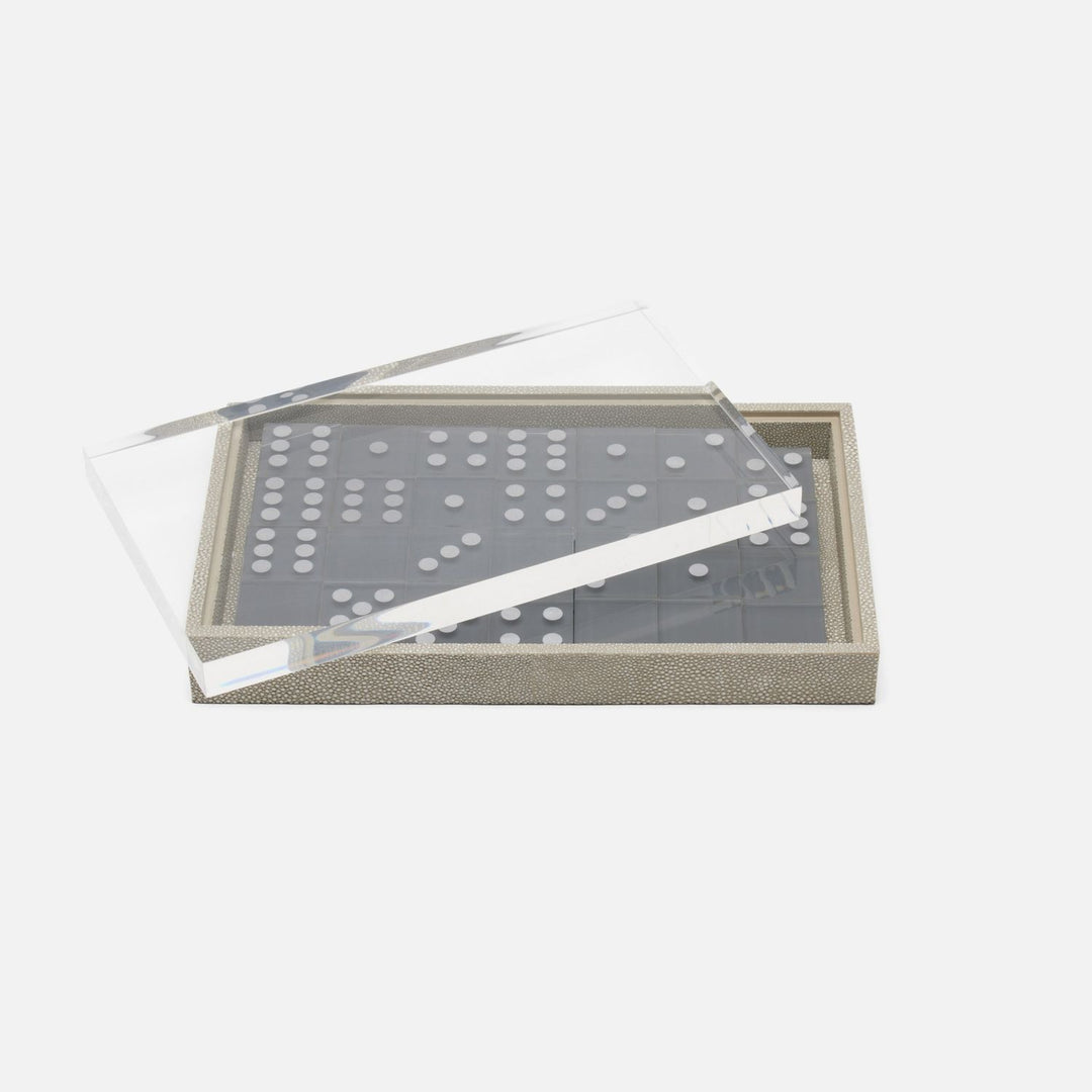 Treviso, Sand, Domino Box Set, Oversized, Realistic Faux Shagreen