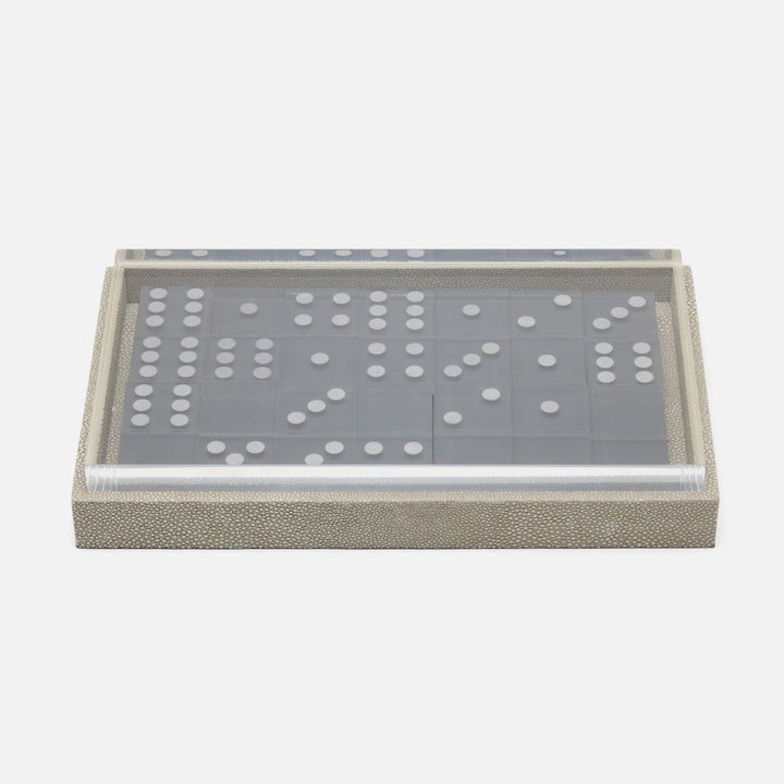 Treviso, Sand, Domino Box Set, Oversized, Realistic Faux Shagreen