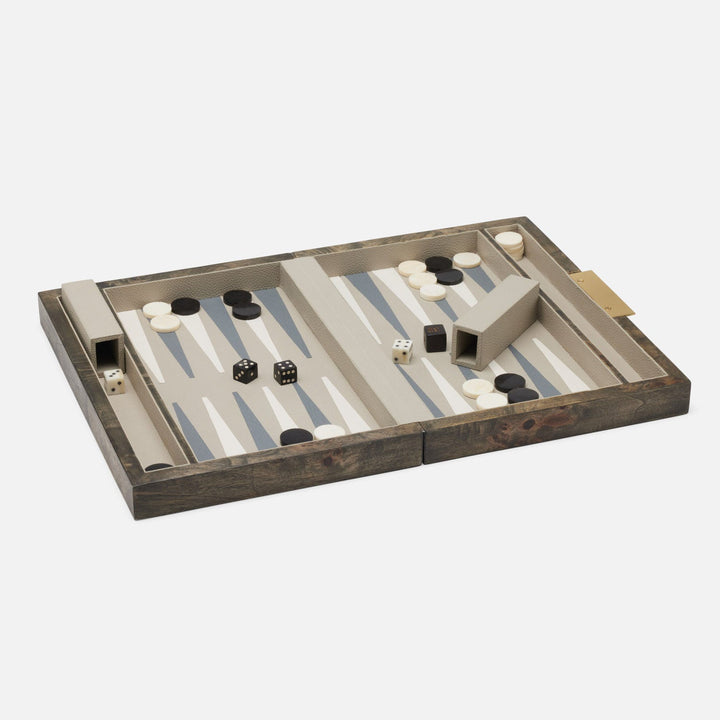 Windsor, Ash Gray, Backgammon, Game Set, Large, Mappa Burl