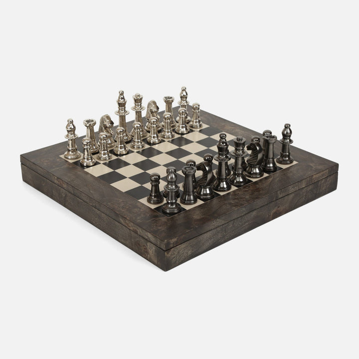 Windsor, Ash Gray, Chess Game Set, Mappa Burl