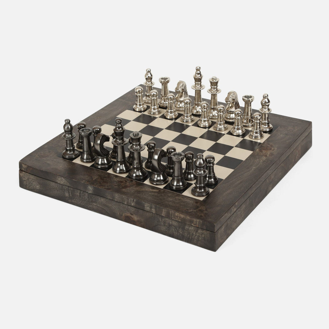 Windsor, Ash Gray, Chess Game Set, Mappa Burl