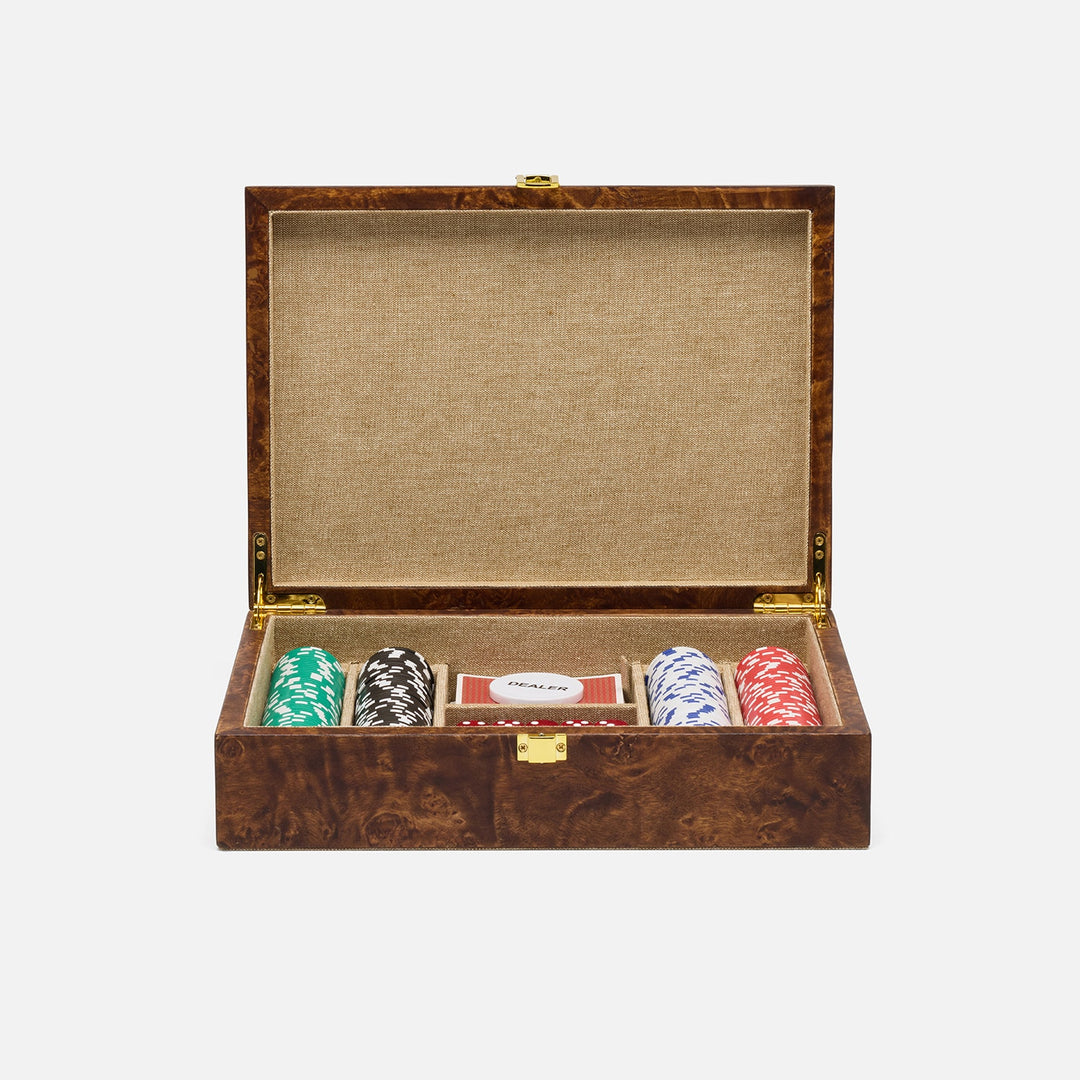 Windsor, Dark Honey, Poker Game Set, Mappa Burl